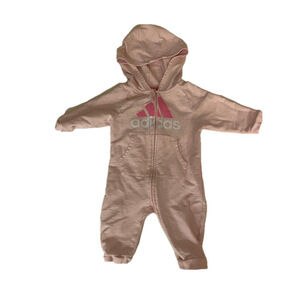Girls pink Adidas Jumpsuit 6M